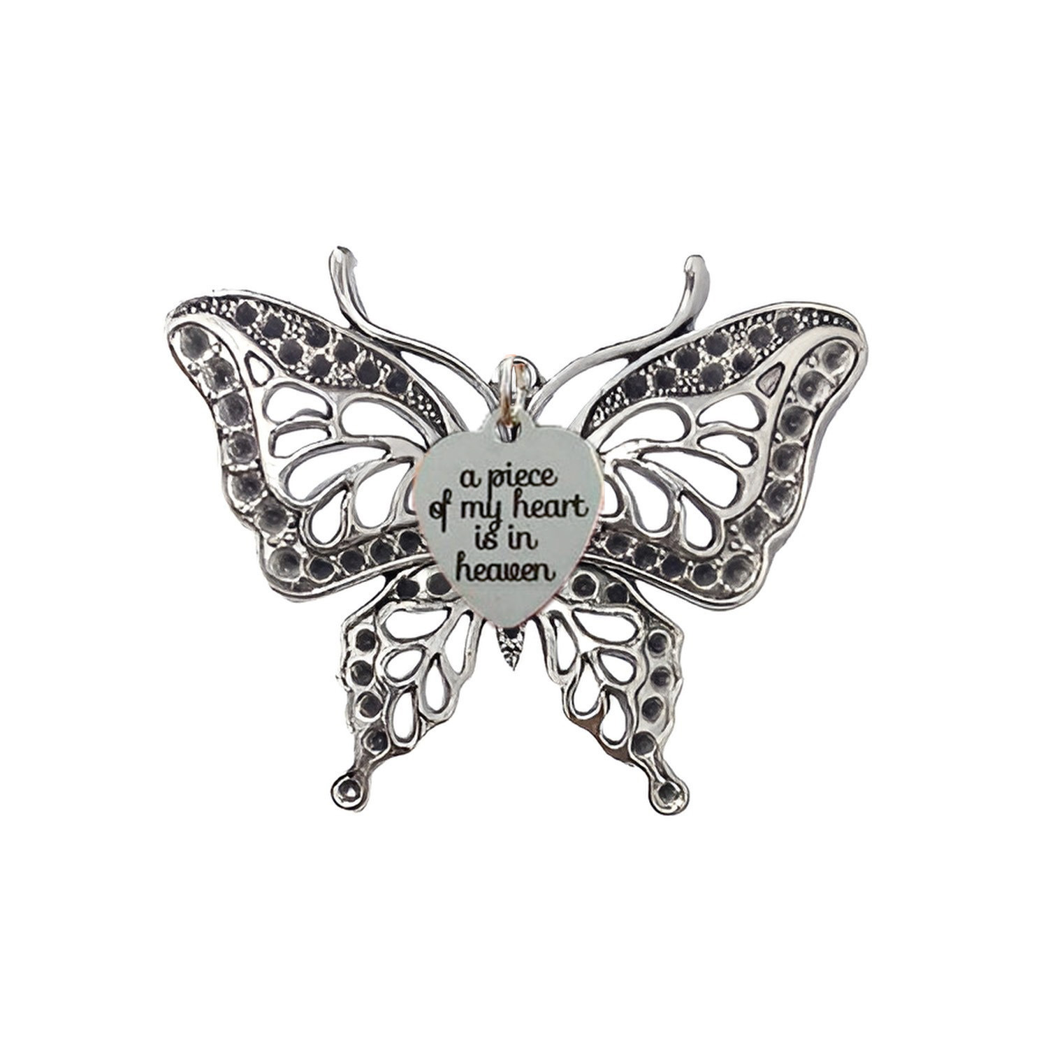 Chibi alas de Ángel un pedazo de mi corazón está en el cielo colgante de Navidad alas de mariposa