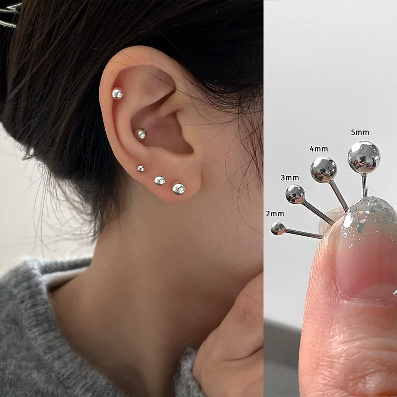 Серебряный браслет, круглые бусины, брендовые универсальные серьги для мужчин и женщин