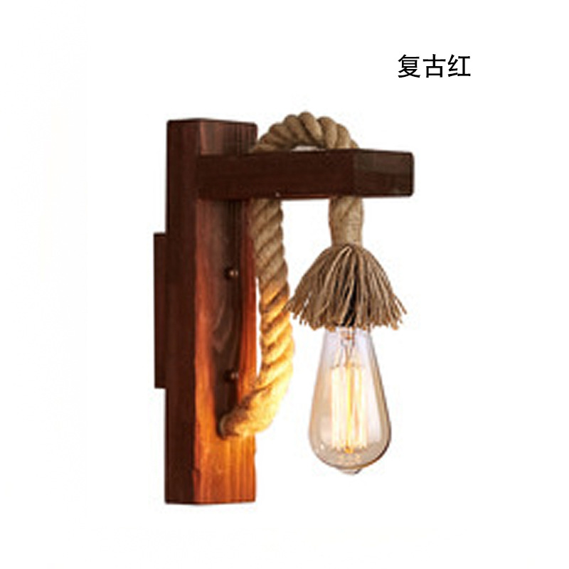 American country retro cafetería pasillo restaurante bar creativo madera madera lámpara de pared