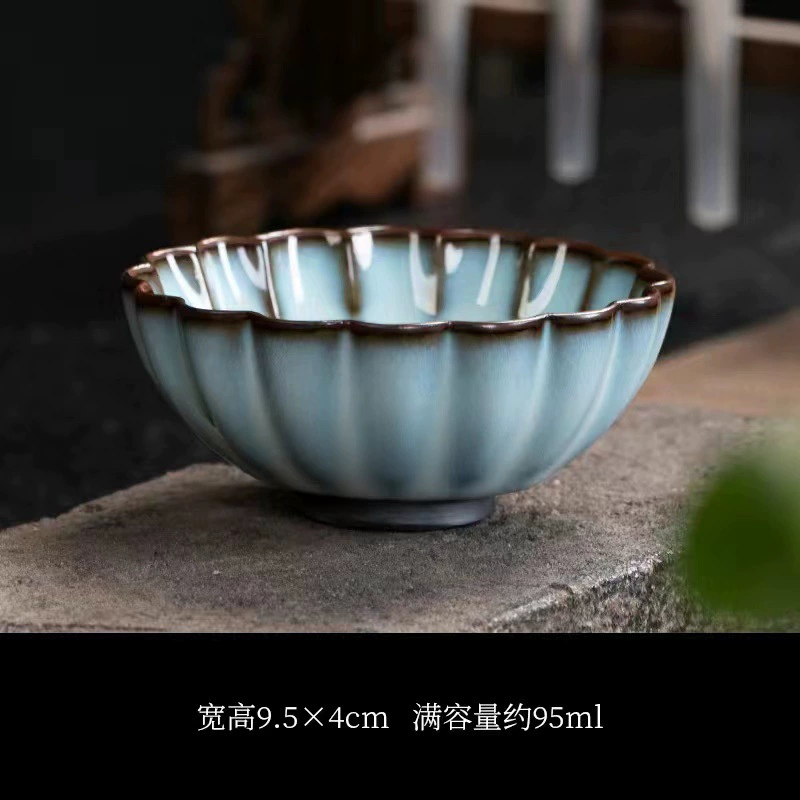 Jun kiln official kiln tea cup iron tire master cup can open a large product cup kiln, ceramic hand pull single cup tea set