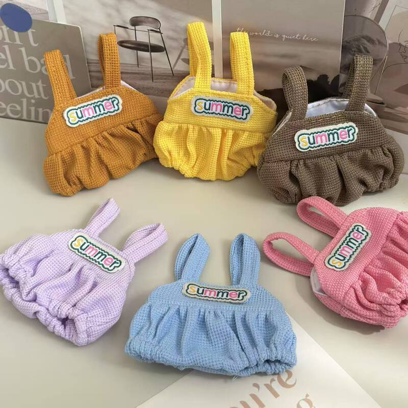 Overalls 17cm Corduroy Pants with Rolled Edges Cotton Doll Clothing New Style Plush Toy Doll Clothes