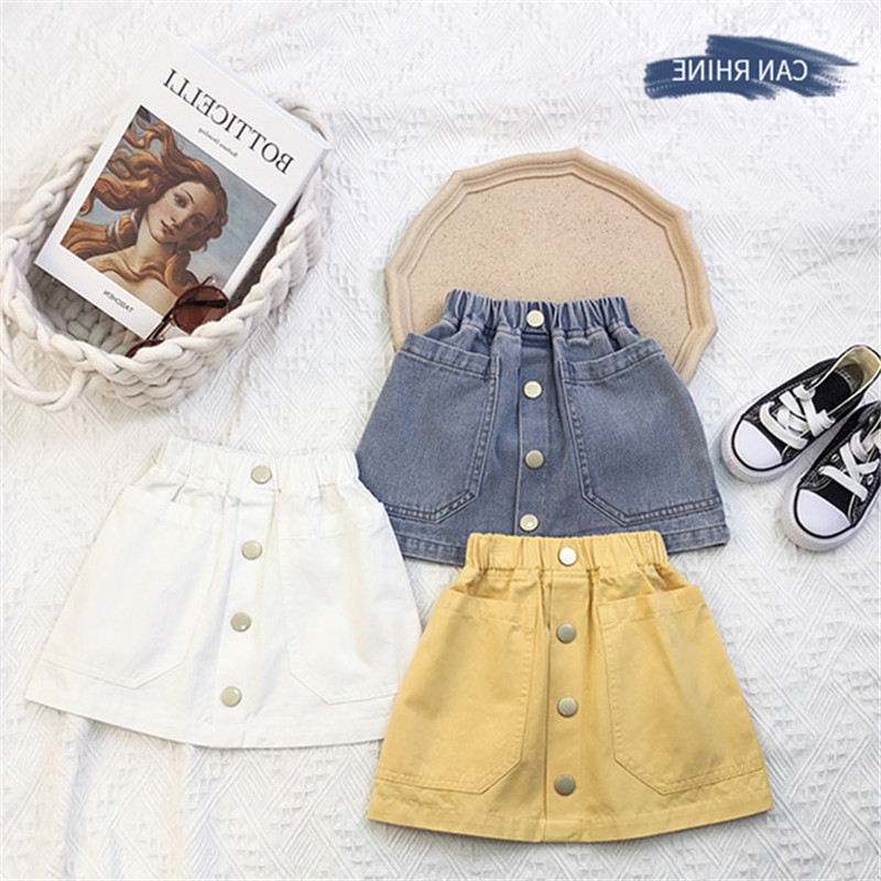 Summer Girls Short Skirt Baby Internet Famous Fashionable Children's Personality Trendy Brand Foreign Trade Korean Version Denim Skirt Princess Half Skirt 