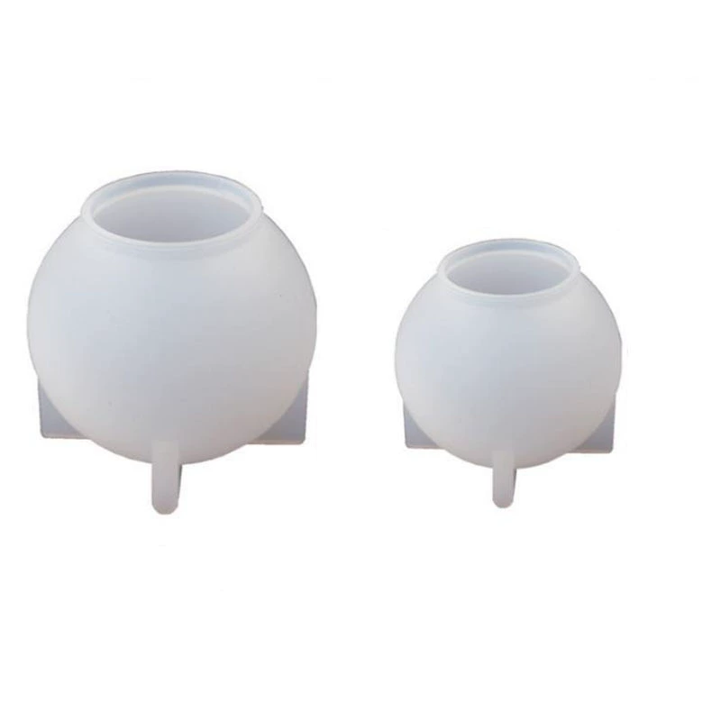 Epoxy Resin Night Light DIY Kit — Silicone Mold & Mirror-Effect Globe, 60/80 mm Lamp Base Options