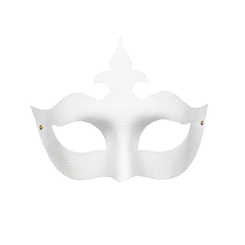 Máscara de pulpa hecha a mano DIY pintada a mano para niños dibujos animados de embrión blanco Año Nuevo gato en blanco de fútbol Copa del Mundo Facial