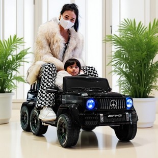 Children's electric car can sit for adults and children six-wheel remote control car charging self-driving six-wheel drive toy car for boys and girls
