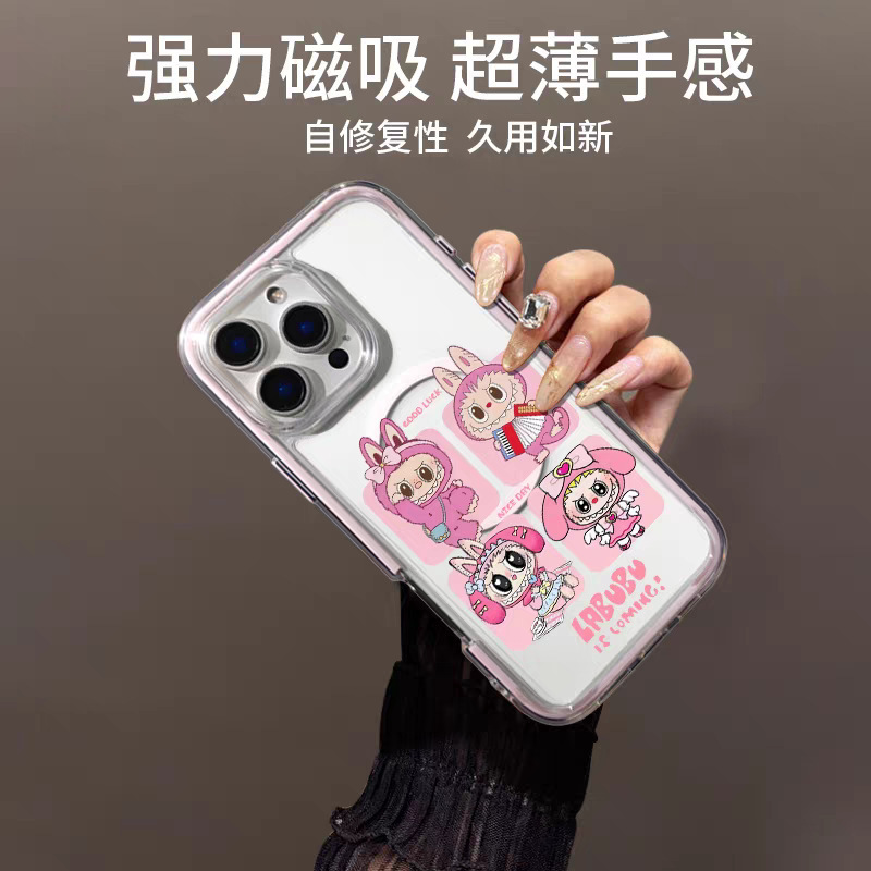 Bow Labubu 携帯電話ケース カラフルな磁気吸引 Apple 16iphone13PROMAX Huawei 携帯電話ケースに適しています|undefined