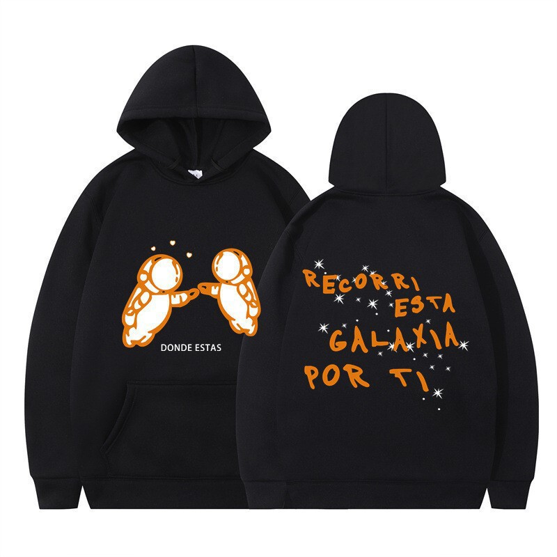 Cross-Border Hoodie Men's Fashion Printed Double Astronaut Hooded Sweatshirt Loose Casual Jacket Cross-Border Hoodie Men's Fashion Printed Double Astronaut Hooded Sweatshirt Loose Casual Jacket