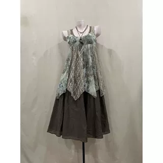 现货vintage古早森系背心上衣半裙套装小众中古气质高级感两件套