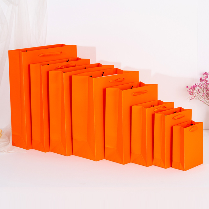 Spot Orange gift bag paper bag printed LOGO clothing handbag gift companion gift bag return gift Spot Orange gift bag paper bag printed LOGO clothing handbag gift companion gift bag return gift