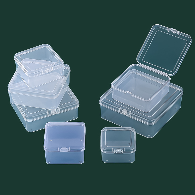 Dustproof transparent pp plastic box packaging box square small box card box toy stationery goo card finishing storage box