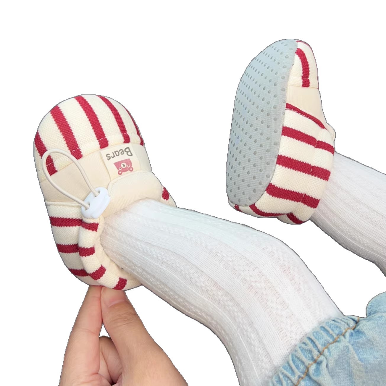 Zapatos de primavera para bebés lindos zapatos de cuerdas casuales zapatos de suela suave zapatos de algodón 0 - 1 años 2 no se caen zapatos