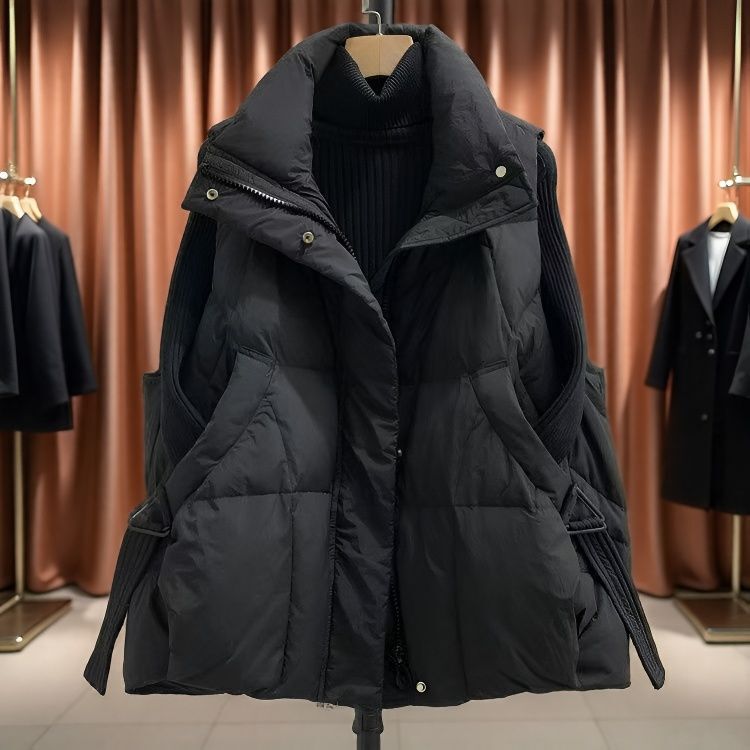 Off-Season Plus-Size down Cotton Vest for Women, Stylish Autumn and Winter 2025 New Sleeveless Thickened Jacket Trendy