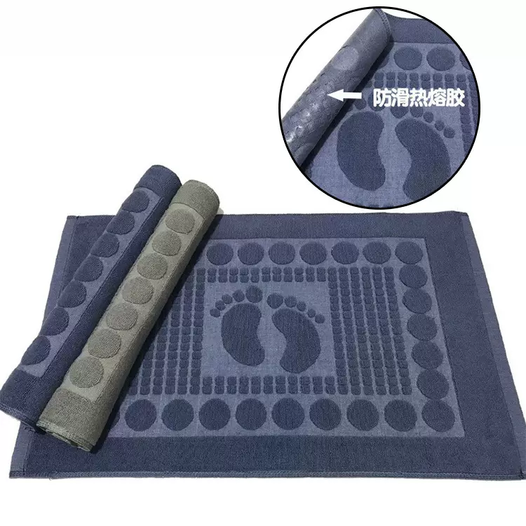 纯棉提花毛巾定制50*80地巾立体印logo酒店民宿外贸素色提花毛巾