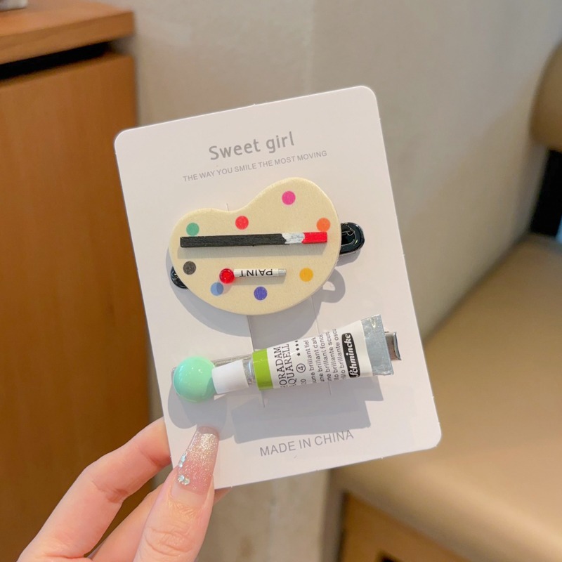 Creativa coreana de pintura pinzas de cabello para mujeres 2024 nuevo extraño lateral pinzas de cabello pinzas de cabello tocado