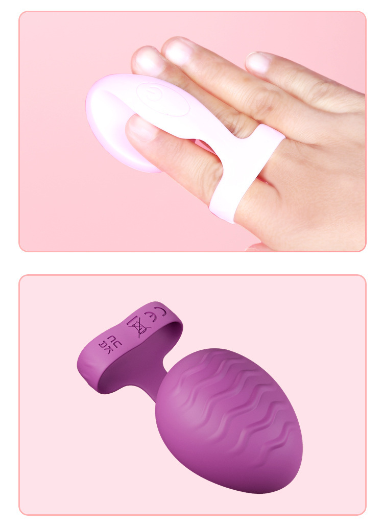 Vibrating Double-Finger Play Set, Silicone Button-Control Intimate Massager, Purple — detail image 21