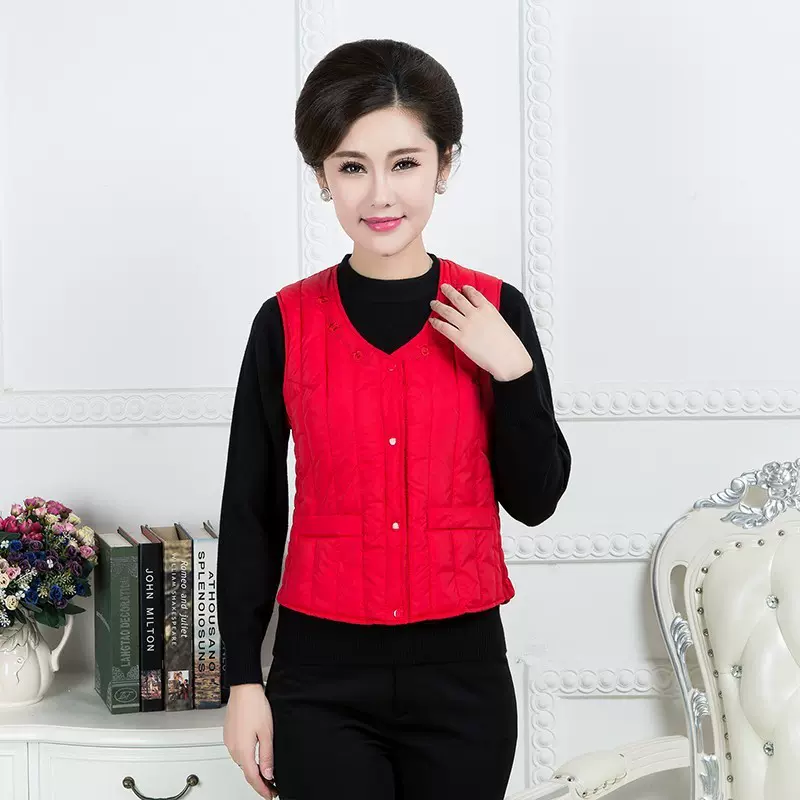 中老年棉服马甲秋冬妈妈装女士修身保暖衣厂家直供量大从优优雅