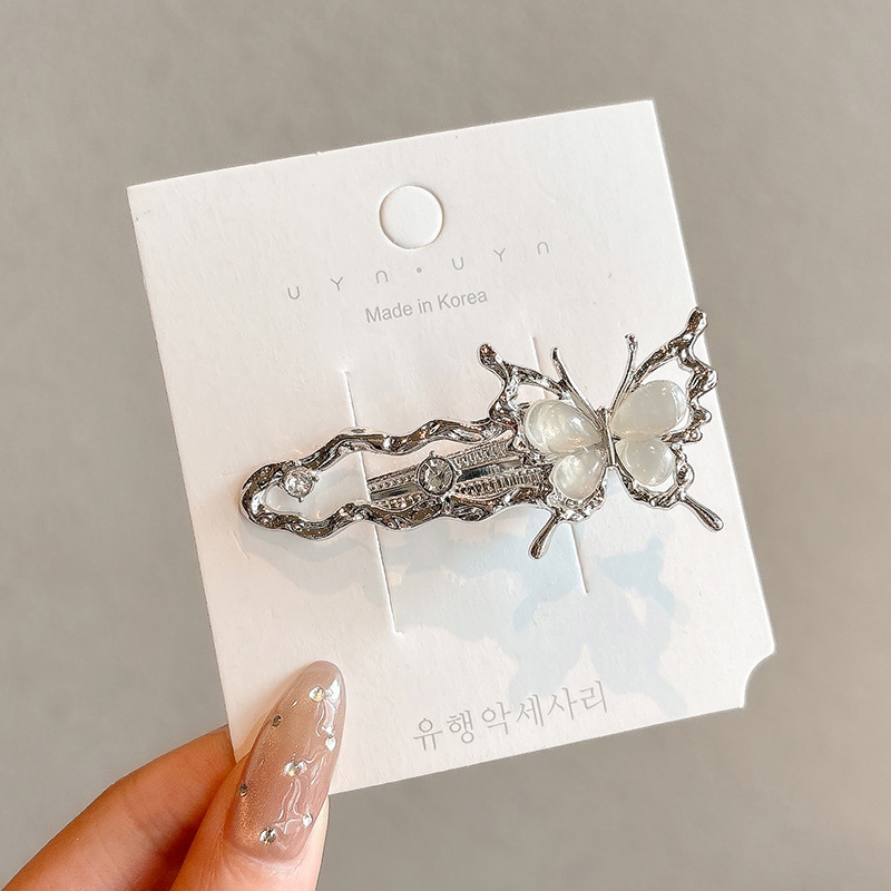 Crema ondulado punto arco clip para el cabello de la mujer adorable lateral cabello roto frisa clip de boca de pato clip para la niña clip para el cabello