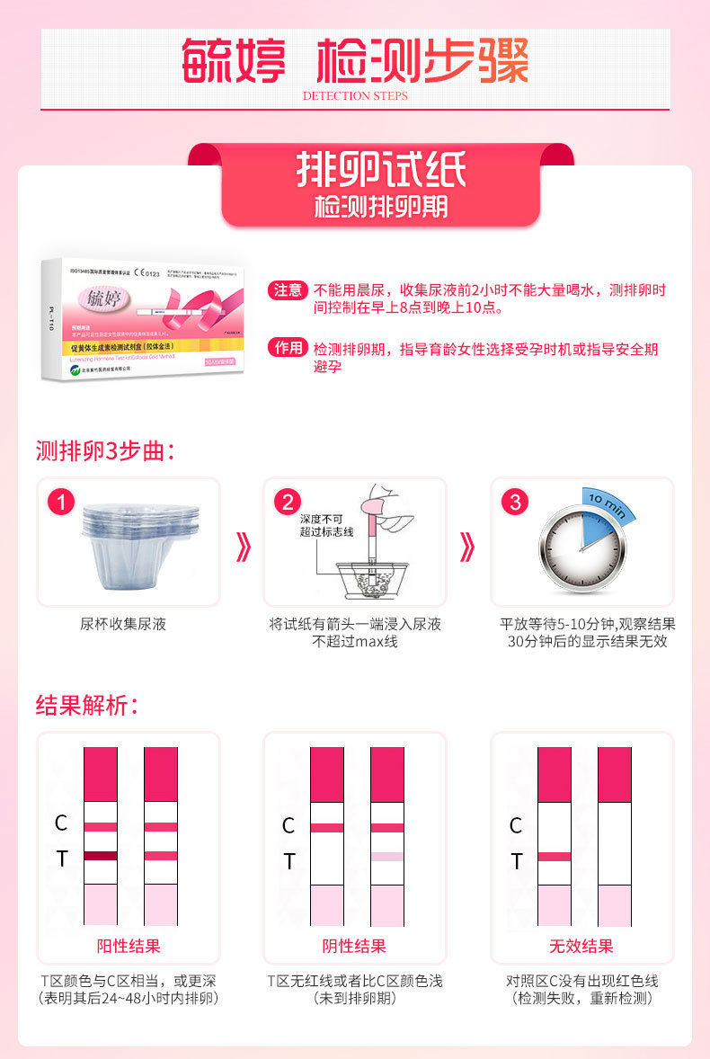 Yuting Ovulation Test Strips, 10 Servings, Early Pregnancy and Ovulation Testing for Family Planning — detail image 14