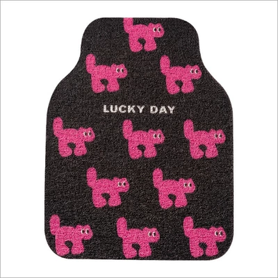 Avtomobil döşəmə paspasları – to Care for - black-and-pink-kitten-silk-circle-5050cm-single-rear-row