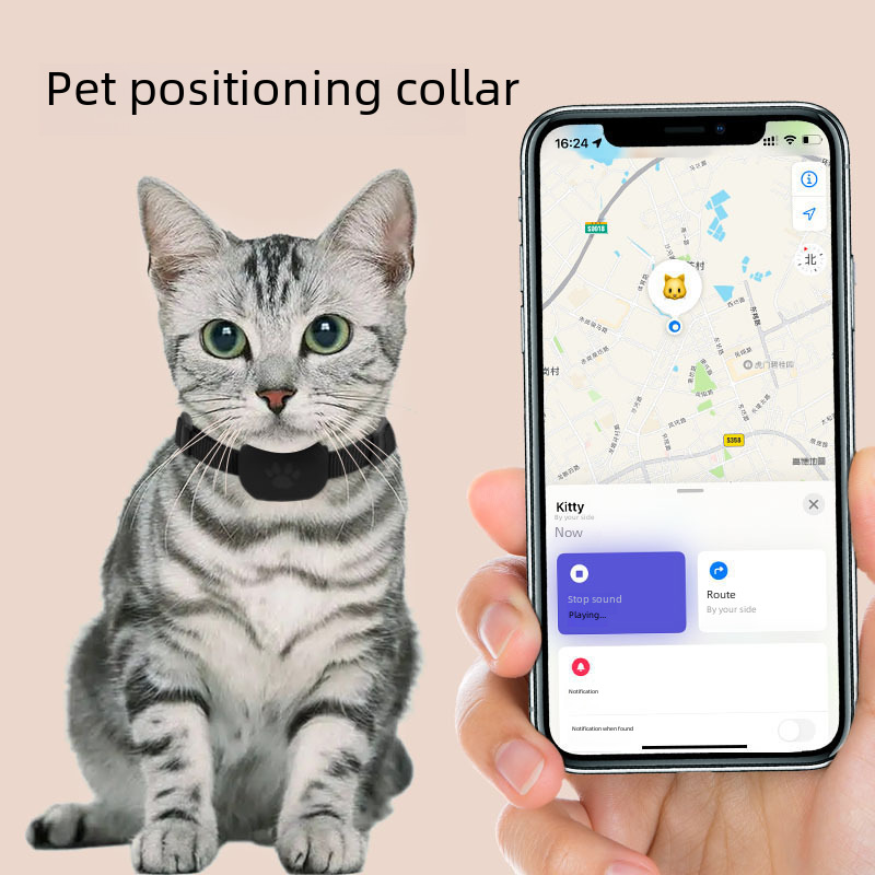 Find My Pet Locator Collar for Cats and Dogs, Anti-Lost Tracker, Remote Global Locator, Compatible with iOS