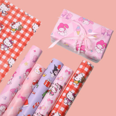 80g厚手コート纸ユニバーサルギフト包装纸かわいい动物漫画ギフト包装纸高级感インスタ风