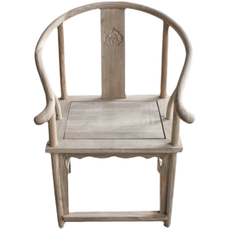 Старый Вяз Деревянная Мебель Из Твердой Древесины Круглый Стул Белый Stubble Белый Эмбрион Белая Заготовка Дерева Официальный Стул Шляпа Мастер Стул Резной Чайный Стул