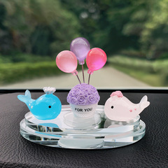 創意卡通動物汽車擺件車內中控台汽車電腦顯示屏裝飾品七夕節禮品