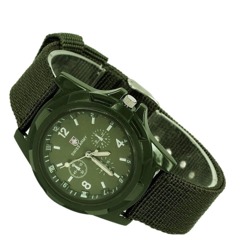 Reloj de hombre con correa de nailon a la moda transfronteriza, reloj militar con correa de tela, reloj deportivo con aguja luminosa de moda, reloj para hombres y mujeres