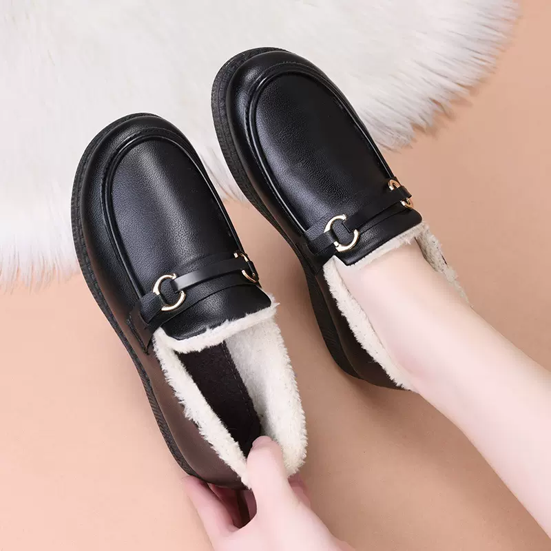 冬季新款短靴女加绒加厚棉鞋中老年防水防滑雪地靴舒适保暖妈妈鞋