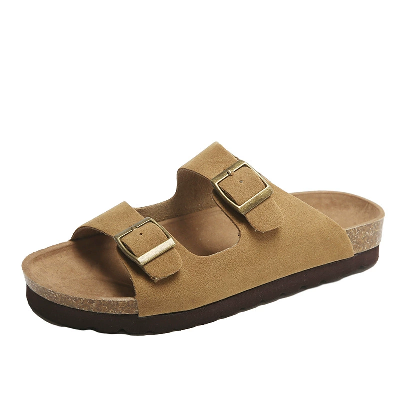 Summer retro beach slippers with a strap, Korean style