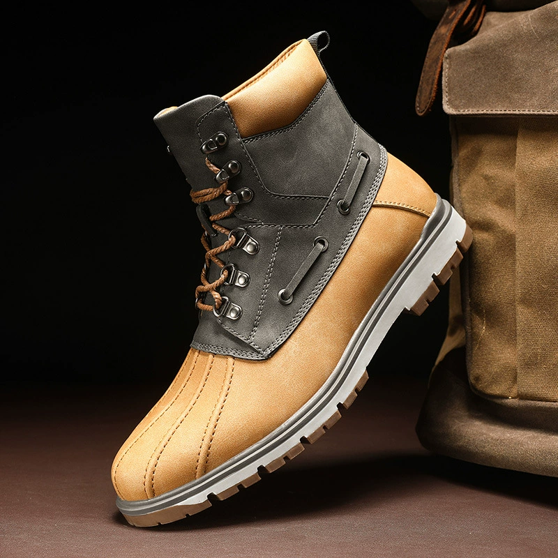 8888 Мужская обувь Уличные ботинки для спецодежды Хлопковые сапоги Зимние сапоги с высоким берцем из хлопка на флисовой подкладке Теплая хлопковая трансграничная обувь для альпинизма
