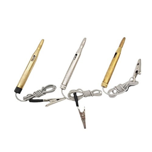 6-12-24V copper electric pen car circuit test lamp nickel-plated silver white circuit maintenance inspection test pen