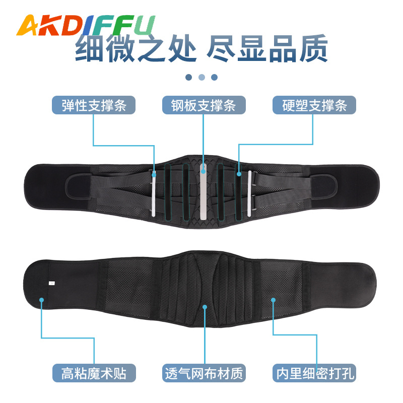 Cinturón deportivo placa de cintura cinturón prominente ajustable presión bidireccional soporte de placa de acero soporte de cintura dolor de cintura artefacto