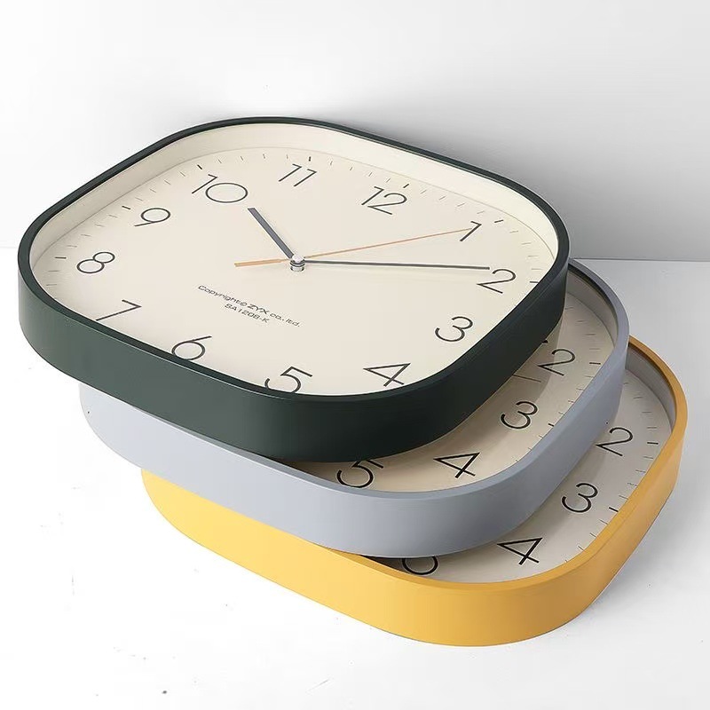 Reloj de pared moderno sin perforación simple reloj de pared sala de estar reloj doméstico 2023 nuevo reloj de pared cuadrado red grande reloj