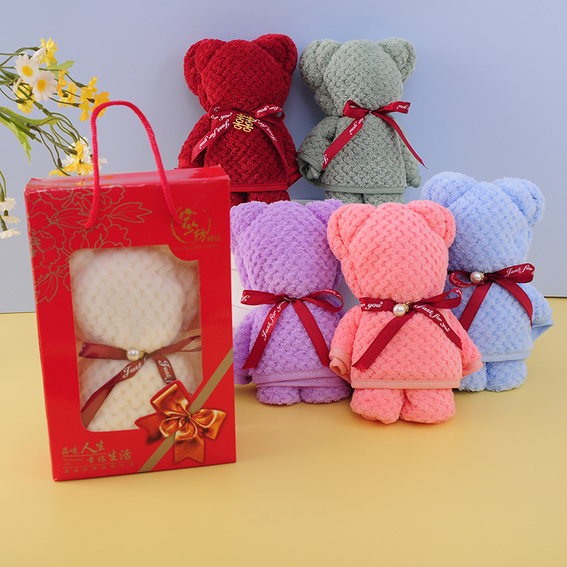 파인애플 체크무늬 곰 + 선물 상자