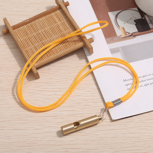 Brass Outdoor Survival Supplies Bamboo Keychain Pendant Children's Competition Whistle Mountain Climbing Training Retro Referee Whistle