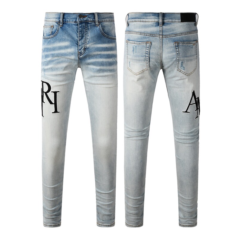 Foreign Trade Cross-Border European and American Trendy Brand Street Fashion Letter Embroider Tight Slim Fit Jeans Temu Pants 8910 Foreign Trade Cross-Border European and American Trendy Brand Street Fashion Letter Embroider Tight Slim Fit Jeans Temu Pants 8910