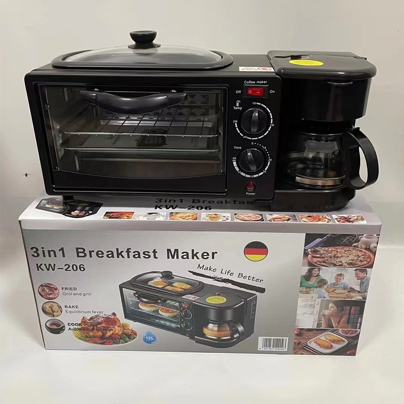 Three-in-one multifunctional household 110V220V breakfast machine toaster mini electric oven factory direct sale