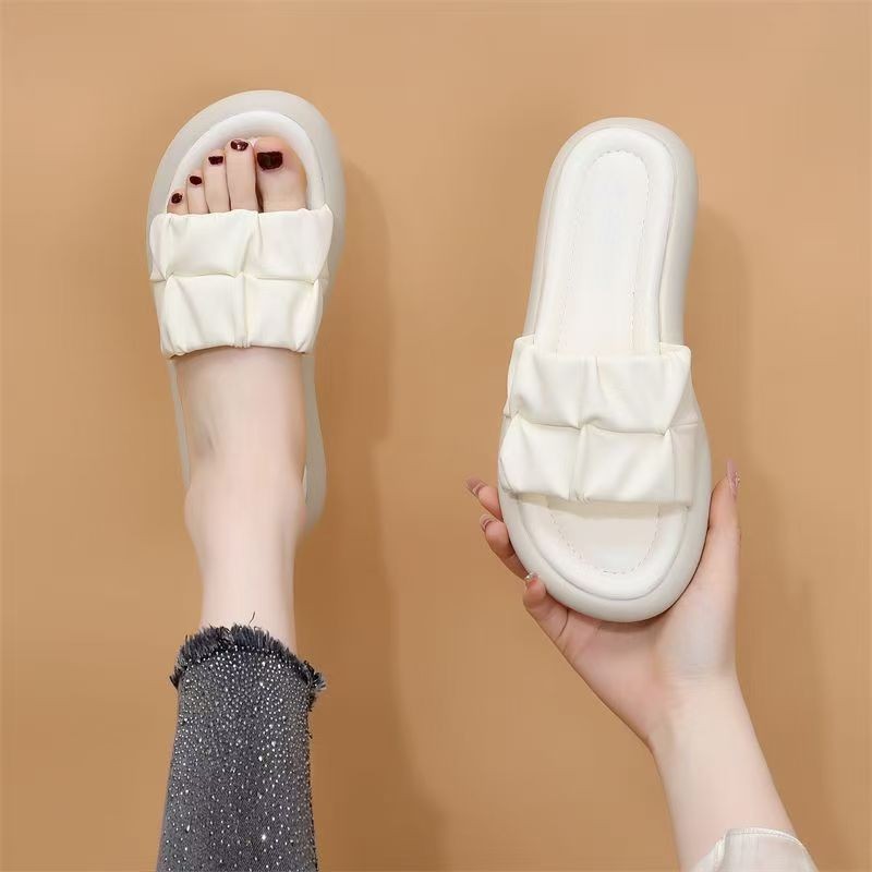 Nuevas zapatillas de verano, zapatillas de fondo plano cómodas, zapatillas de fondo grueso de mujer, zapatillas de estudiante, zapatillas de madre