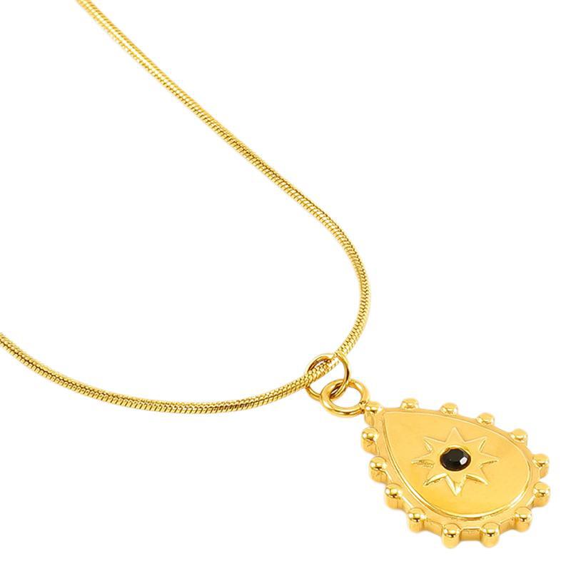 Nuevo estilo de moda red viento collar de acero inoxidable de ocho estrellas mujeres ins viento colgante de metal de acero collar de clavícula de acero mujeres