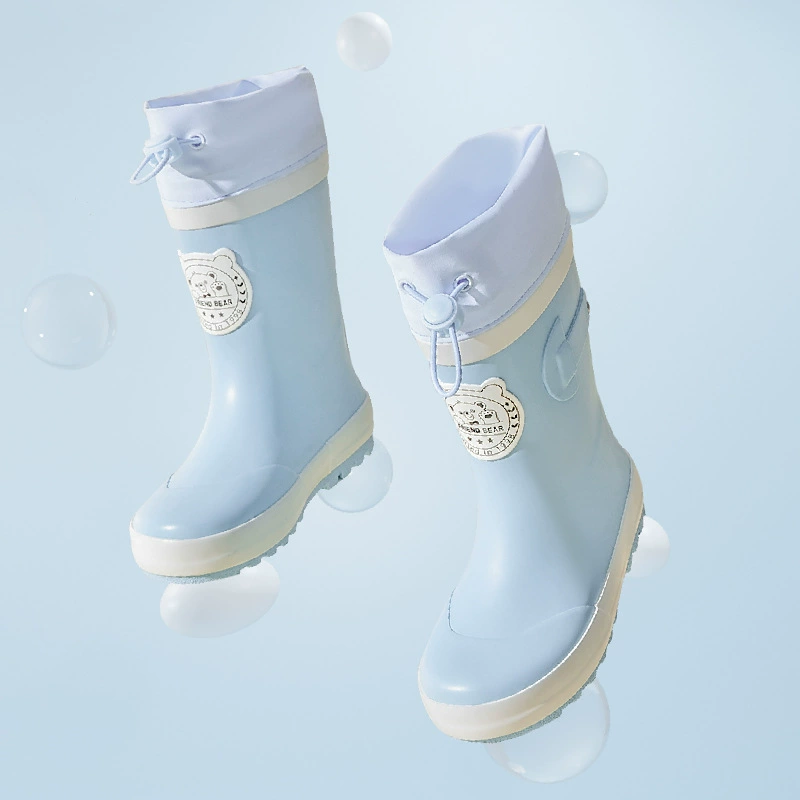 Детские непромокаемые сапоги для учеников начальной школы, детские теплые непромокаемые сапоги на флисовой подкладке, большая детская резиновая обувь, детская водонепроницаемая обувь