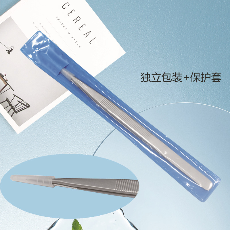 跨境16.5cm不锈钢镊子加长细尖珠宝镊子夹钻精美袋维修宝石钻石镊