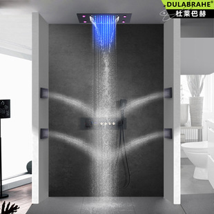 Concealment Shower LED Top Spray Constant Temperature Digital Display All Copper Shower suit Wall Type Concealment Shower Complete Set