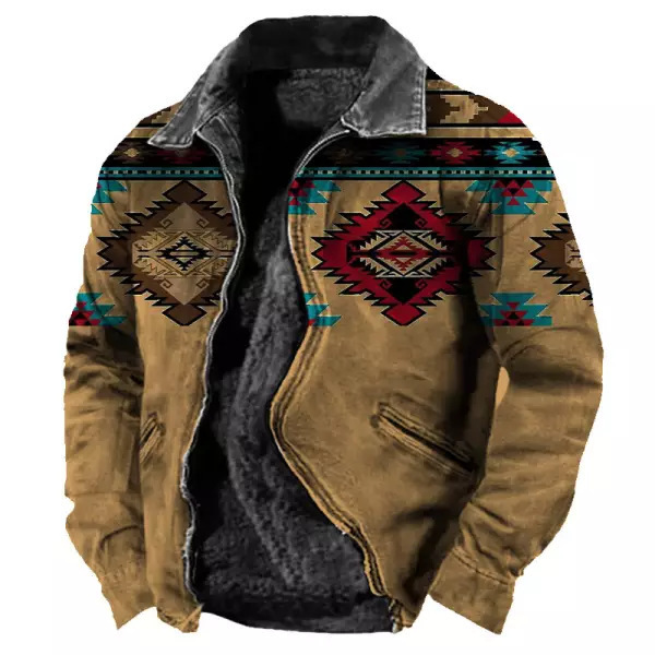 Cross-border en stock bolsillo de costura lateral engrosada casual cremallera suelta Lobo marrón Chaqueta de algodón de manga larga para hombres jóvenes