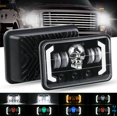 İşçi projektorları: headlight 7-inch 90W spotlight far - 5inch-square-lantern-skull