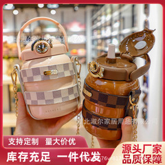 白金盛大腹カップ316食品級ステンレス保温カップ女性大容量高颜値小香風水カップポット