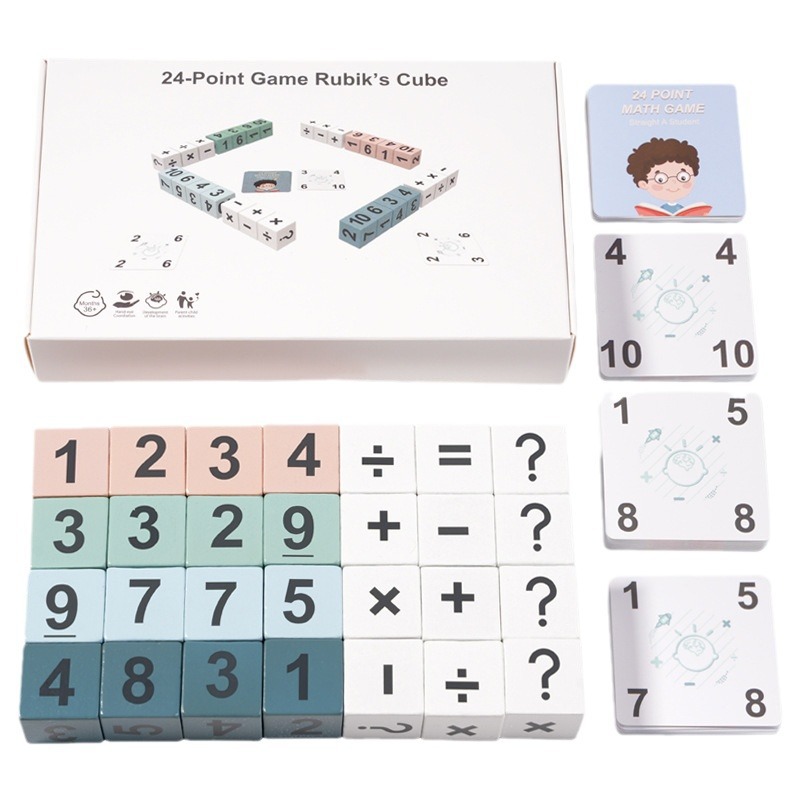 Diversión de madera Adición y resta de 24 puntos Cálculo de cubo digital educación temprana iluminación educativa juego de mesa interactivo entre padres e hijos juguete image 6