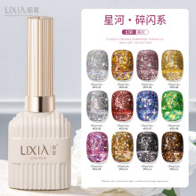 跨境2025年钻石亮片甲油胶幻彩闪粉美甲爆闪光疗胶美甲店专用批发