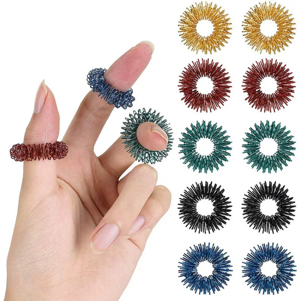 unpressed finger ring sensory ring finger massage stress relief finger pressure ring decompression ring