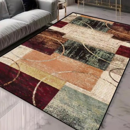 Amazon Modern Wave Circle Design Area imitación cachemira hogar sala de estar dormitorio alfombra grande mesa de centro sofá alfombra